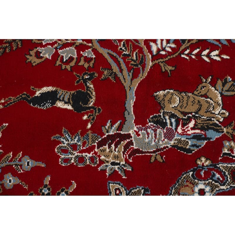 Animal Design Floral Kashan Turkish Area Rug Machine Made Carpet - 9'9" x 12'8"