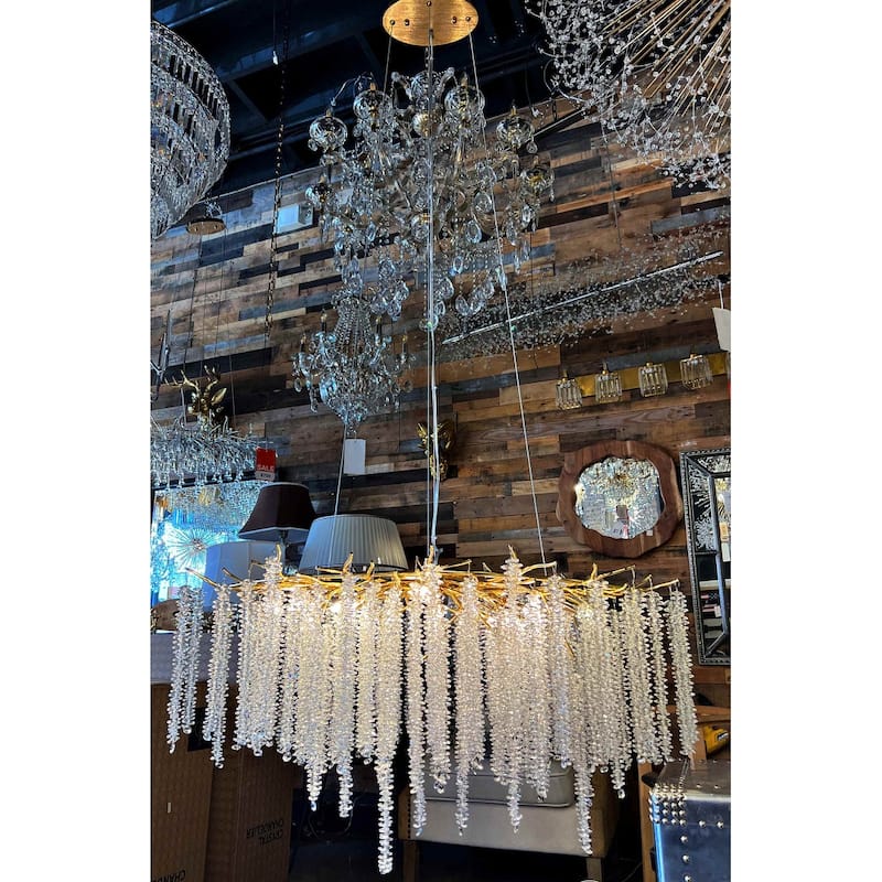 Gold Luxury Tree Brunch Chandelier Linear Crystal