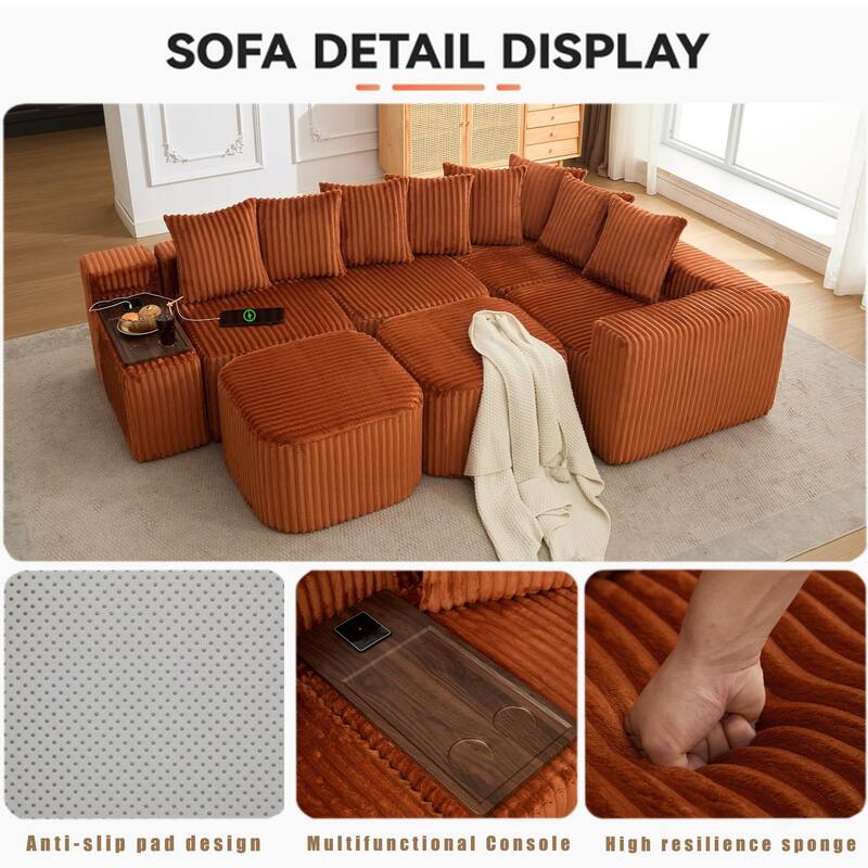 137.5" Oversize Movable Modular Sofa