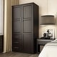 preview thumbnail 33 of 32, Palace Imports 100% Solid Wood Metro Wardrobe Armoire with Solid Wood or Mirrored Doors Java-Raised Panel