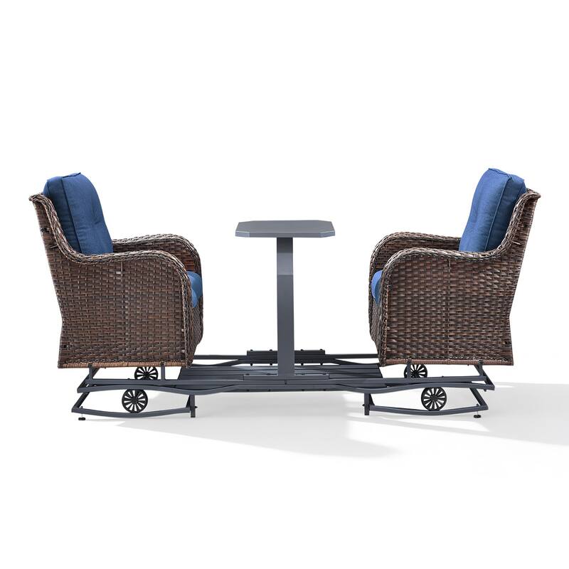 Pocassy Outdoor Double Glider Bench Patio Swing Chair