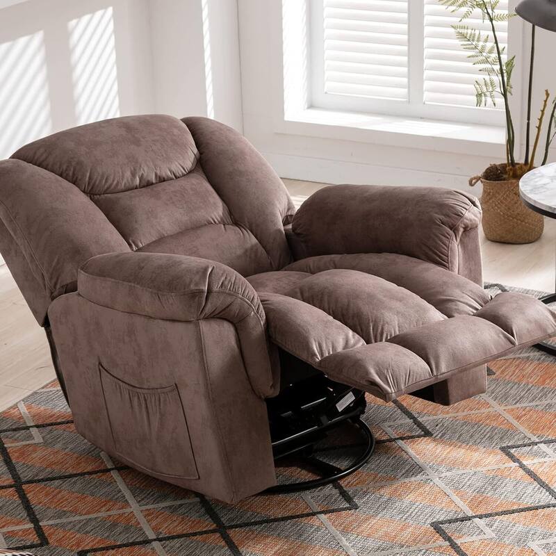 Rocker Recliner Chair Oversized Manual 360° Swivel Recliners for Living Room