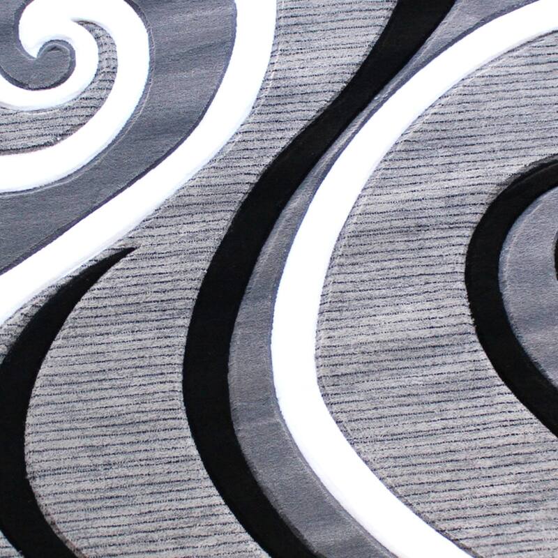 Modern High-Low Sculpted Swirl Design Abstract Area Rug