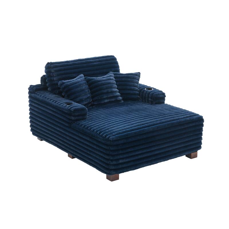 53" Upholstered Sofa Chaise Lounge Indoor with Pillows