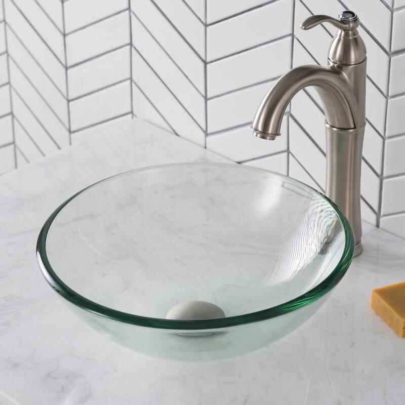 Kraus 14" Clear Glass Vessel Bathroom Sink Only