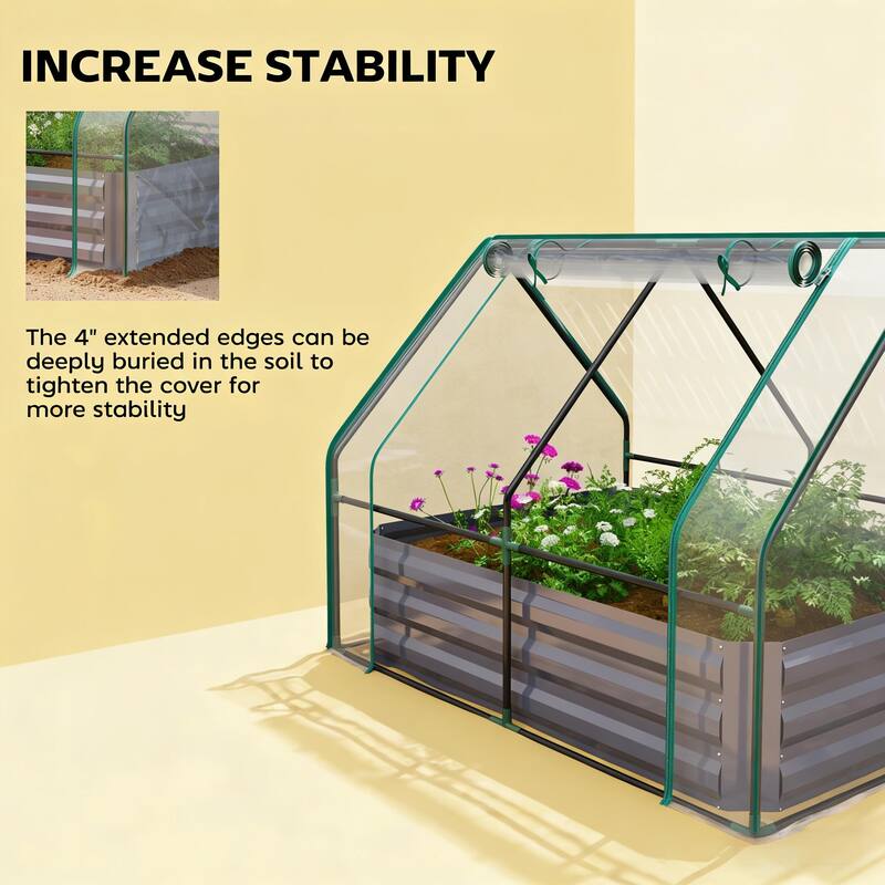 Portable Greenhouse Raised Garden Bed Open Bottom Design for Vegetable