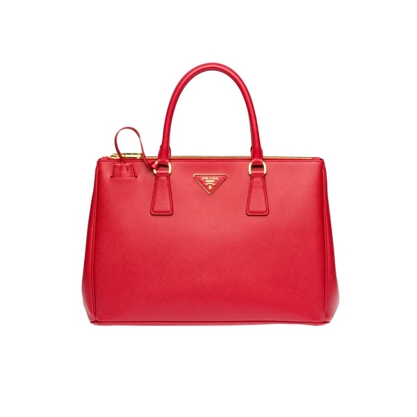 Prada Saffiano Leather Tote Handbag Fuoco