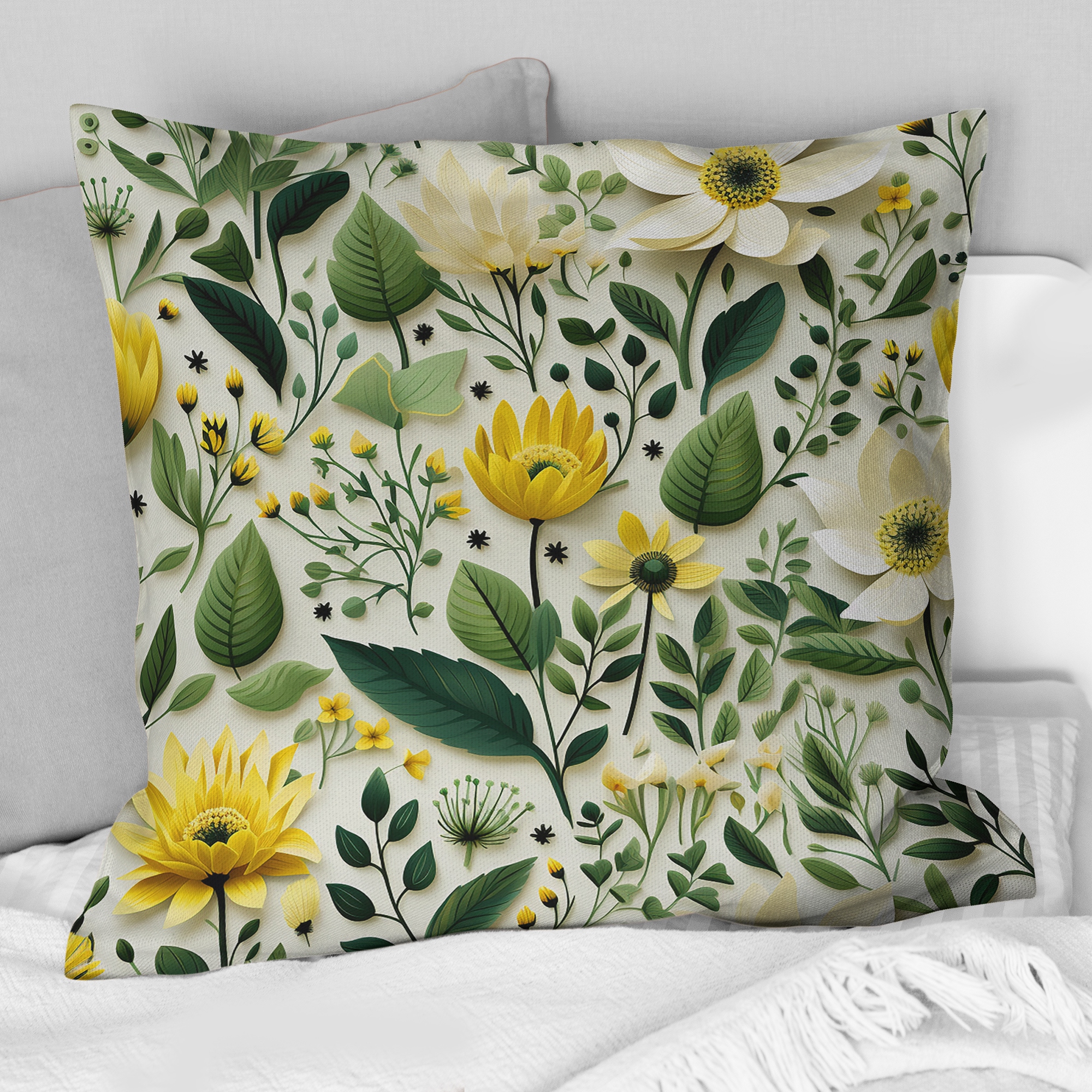 Botanical print throw pillows hot sale