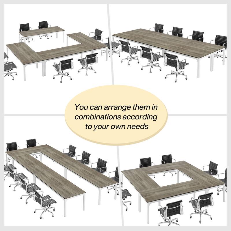 Rectangle 13FT Large Conference Table Set of 2, 78.74-Inch Meeting Seminar Table, Long Business Table
