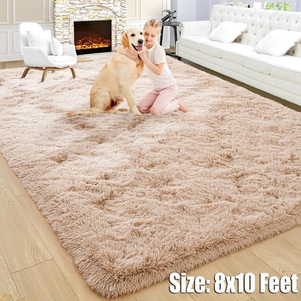 Fluffy Thick Fuzzy Area Rugs for Bedroom 8x10 Feet Bed Bath