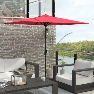 10X6.5FT Crank Rectangular Patio Umbrella - Red - Bed Bath & Beyond ...