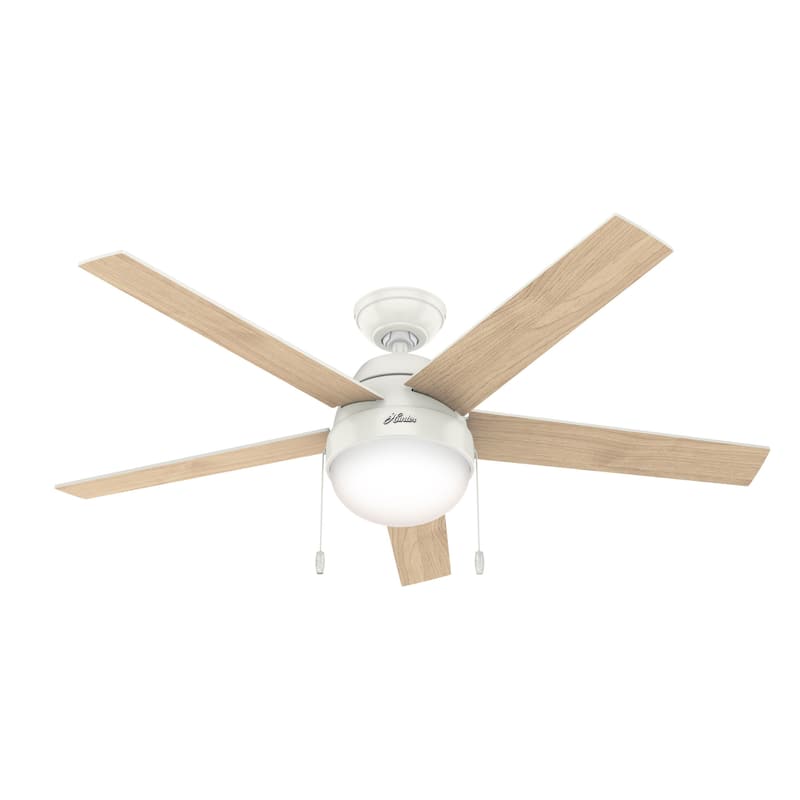 Hunter 52" Anslee Ceiling Fan with LED Light and Pull Chain, Modern, Transitional