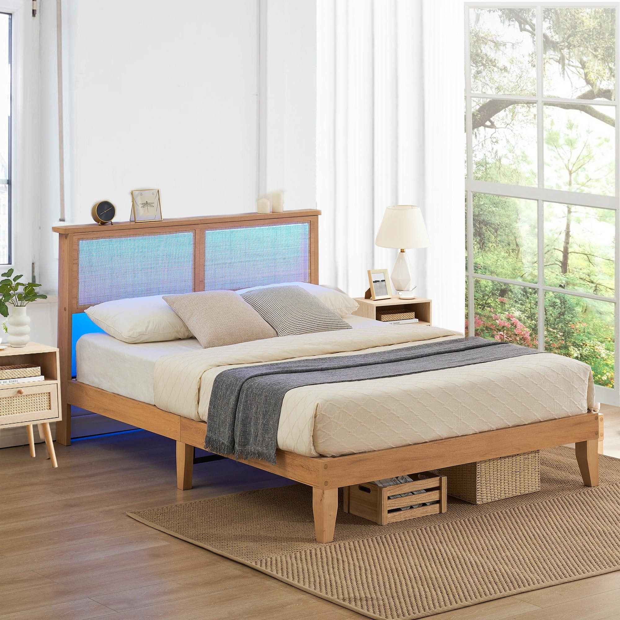 Wicker platform bed sales frame