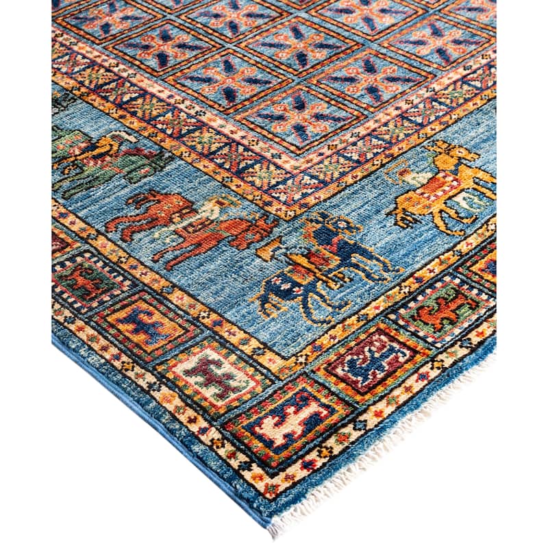 Serapi One-of-a-Kind Hand-Knotted Area Rug - Blue - 4' 0" x 5' 11"
