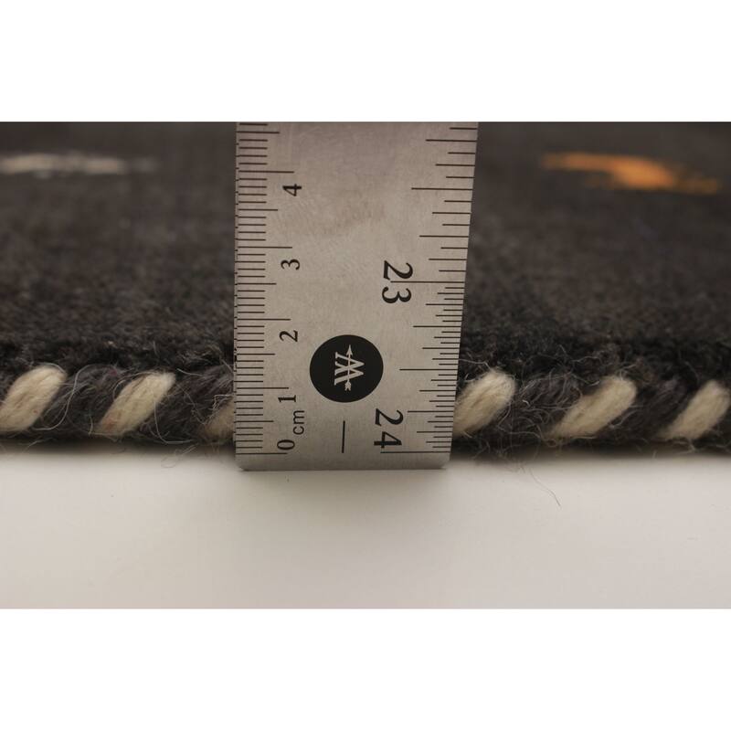 Kashkuli Gabbeh Grey Rug 3'10" x 3'9" - 3'10 x 3'9