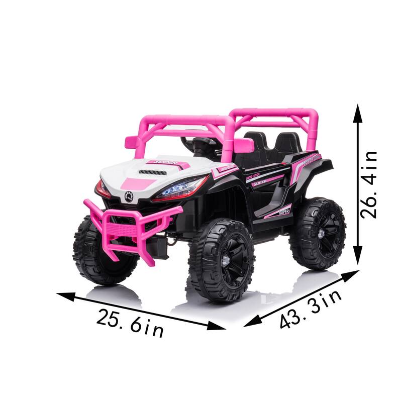 12V Exclusive Car for Kids, Electric Off-Road Vehicle with Seat Belt, Pink Electric Car Toy for Kids with Charge Display