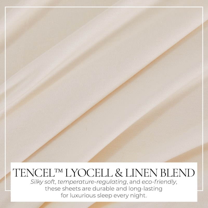 TENCEL Lyocell & Linen Blend 4-Piece Sheet Set.