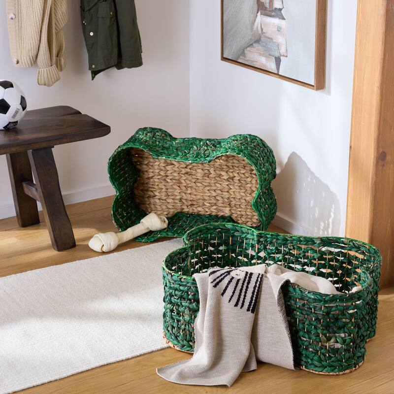 SAFAVIEH Roscoe Dog Bone Storage Basket Set of 2 (Fully Assembled). - 25"W x 17"D x 10"H