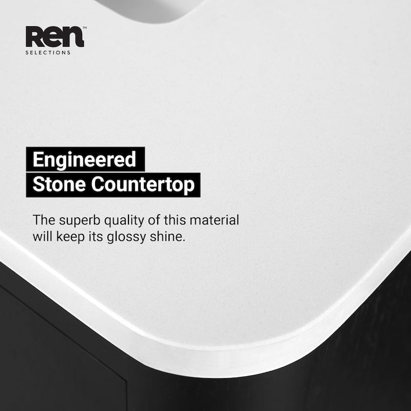 REN Selections Dario Freestanding Bathroom Vanity with Single Sink, Engineered Marble Countertop with Backsplash Included