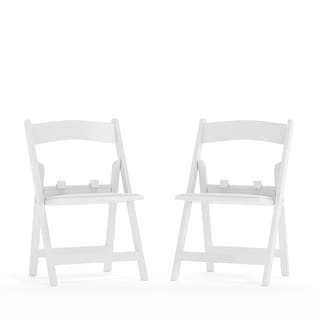 2 Pack Kids White Resin Folding Chair with Vinyl Padded Seat - 12.25"D x 13.25"W x 21"H