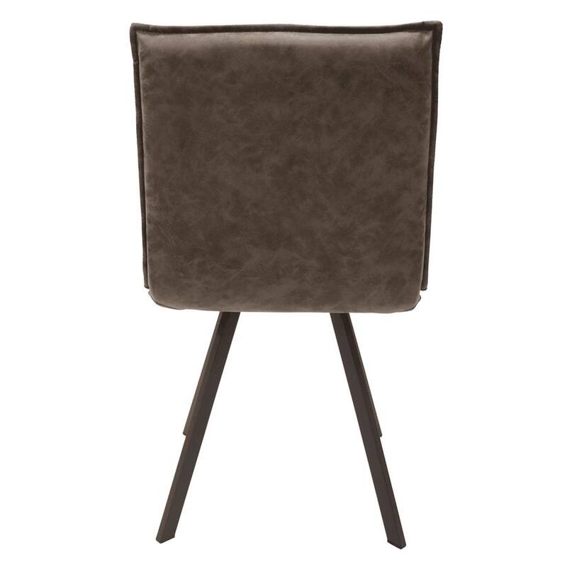 LeisureMod Wesley Modern Dining Chairs - Set of 2 Faux Leather Accent Chairs with Metal Legs for Home Kitchen or Dining Room