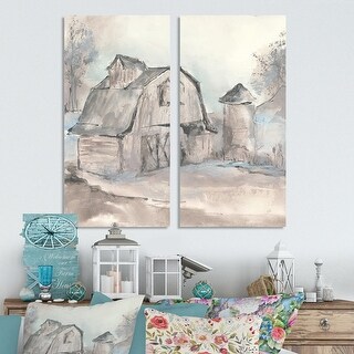 Designart "Farmhouse Barn Grey V" Modern Farmhouse Canvas Wall Art ...