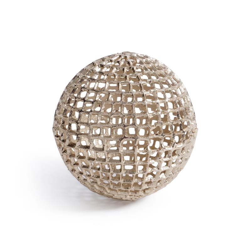 Reticolo Decorative Gold Metal Orb - 8"