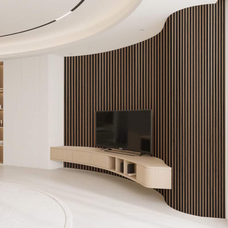 Art3d Flex Acoustic 3D Wall Panel 95.3"x23.8" Walnut