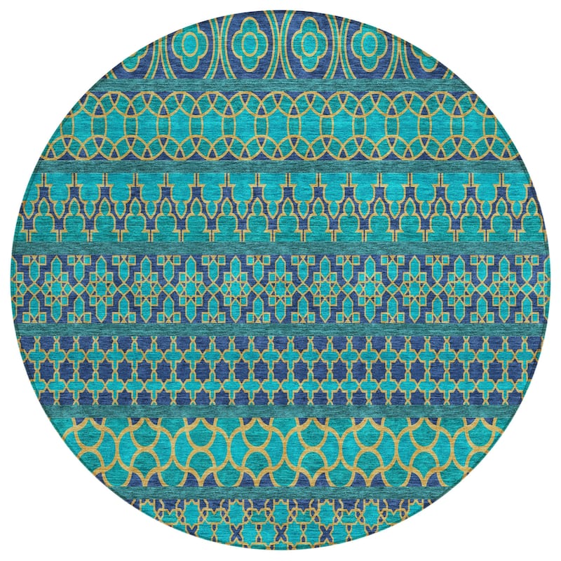HomeRoots Quatrefoil Transitional Rectangle Outdoor Rug
