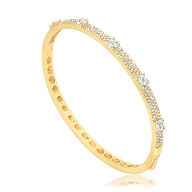 SHYMI Slim Pave Round Stone Bangle