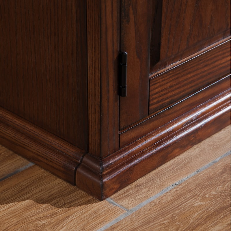 Leick Home 80360 Burnished Oak Leaded Glass TV Stand