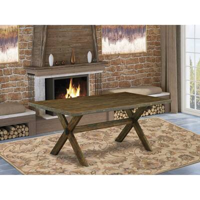 Southwestern Style Dining Table - 40x72 Inch X-Design Table - Distressed Jacobean Finish - 40
