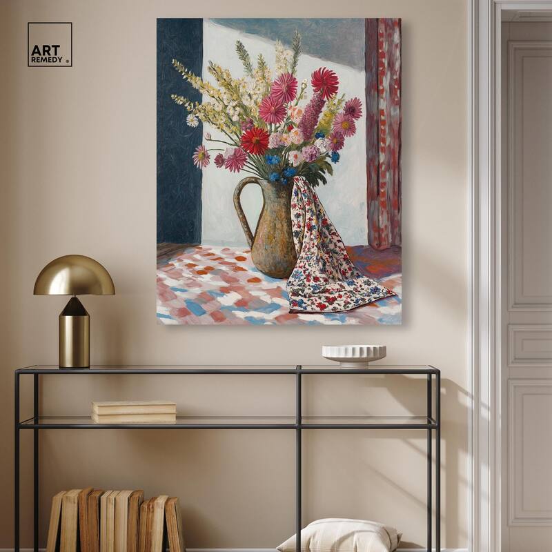 Draped in Flowers Canvas by Art Remedy, Gallery Wrapped