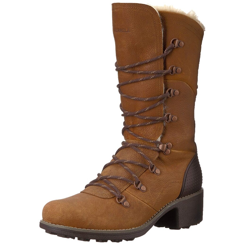 merrell chateau mid lace faux fur trimmed waterproof boot