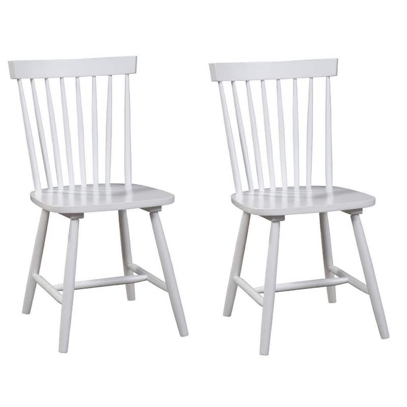 Dining Side Chair, Rubberwood, Windsor Back, Set of 2 - 19.5 L x 18 W x 34 H