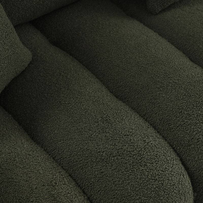 82" Green Wood 3-Seater Sofa with 3 Pillows and 3 Cushions
