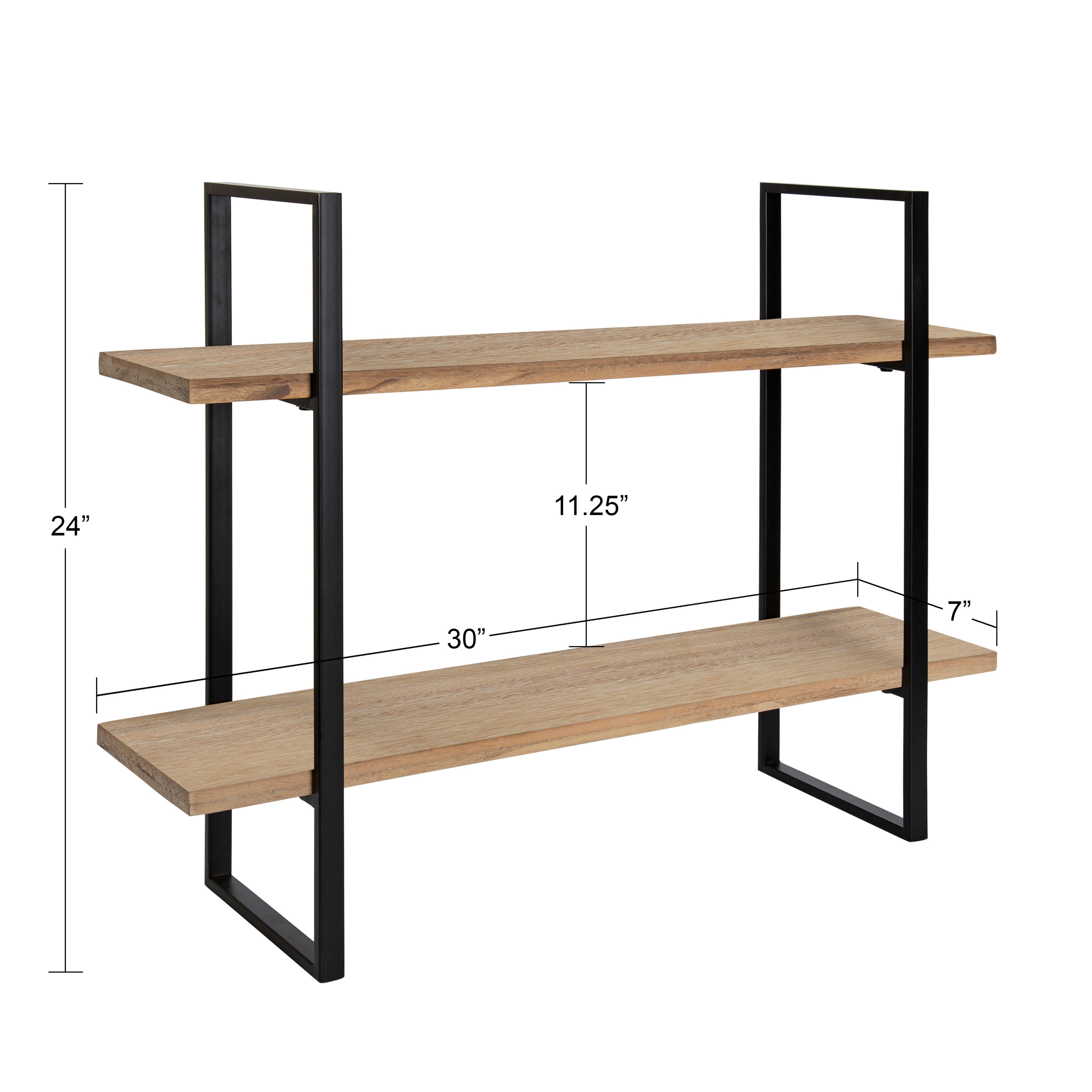 Kate and Laurel Walters Wood and Metal 3-Tier Shelving - 21x32 - Black