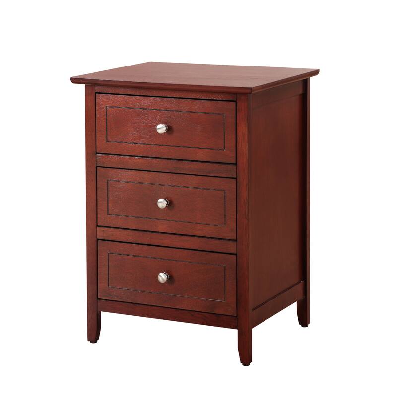 Transitional Cherry Nightstand with Three Drawers