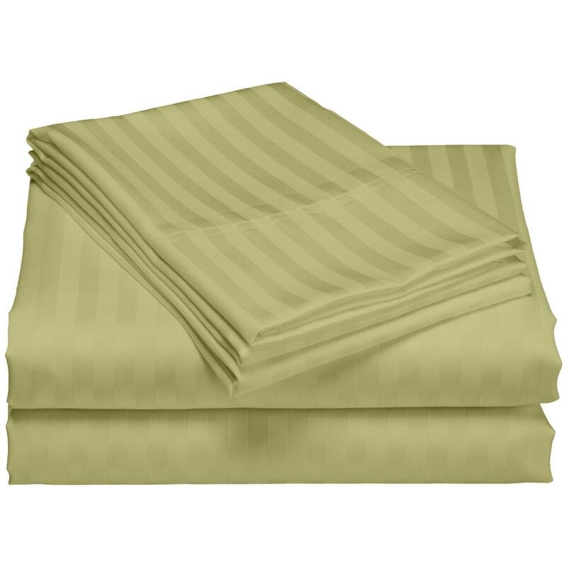 Striped 1200 TC Egyptian Cotton Deep Pocket Bed Sheet Set