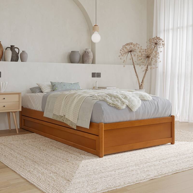 Barcelona Panel Platform Bed with Twin XL Trundle