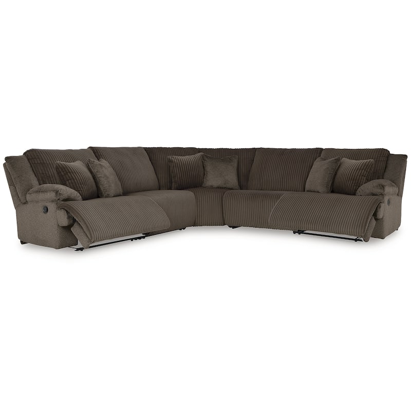 Signature Design by Ashley Top Tier Brown 5-Piece Reclining Sectional - 134"W x 134"D x 41"H