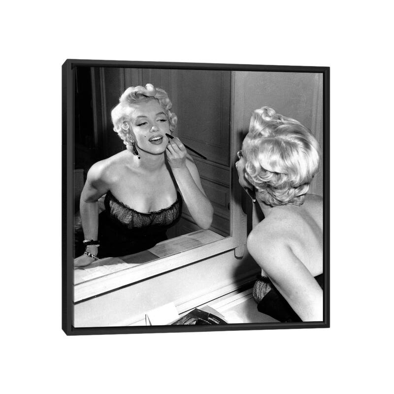 iCanvas "On The Set, Marilyn Monroe" by Rue Des Archives Framed Canvas Print - Black - 26x26