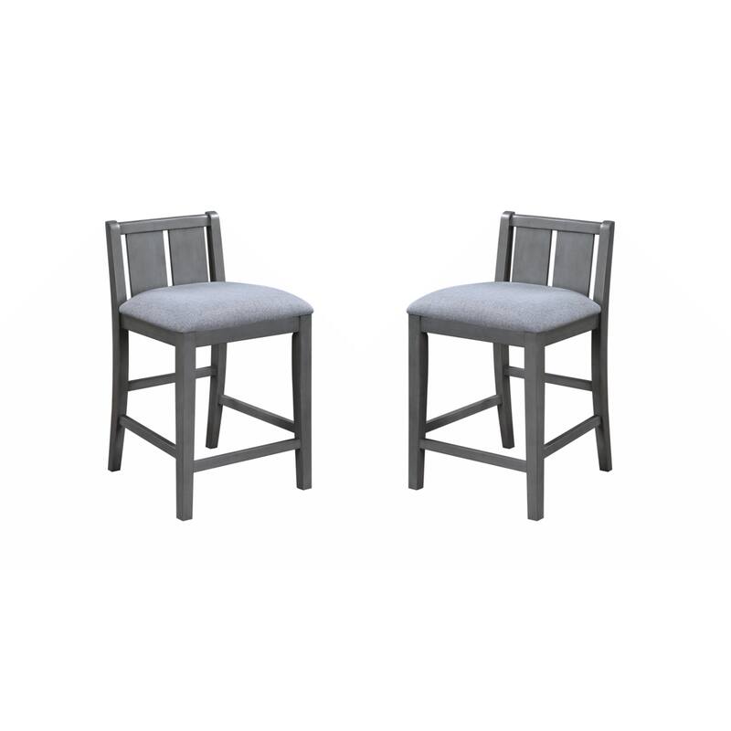 Graham Set of 2 Upholstered Seat 20" Counter Height Chair - Grey