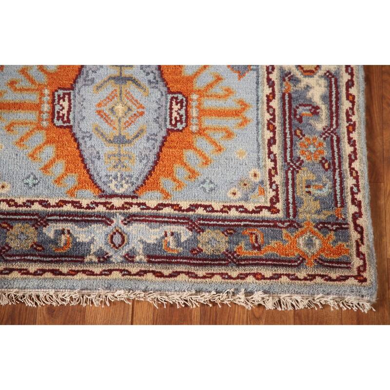 Light Blue Kazak Oriental Accent Rug Wool Carpet - 3'0"x 5'1"