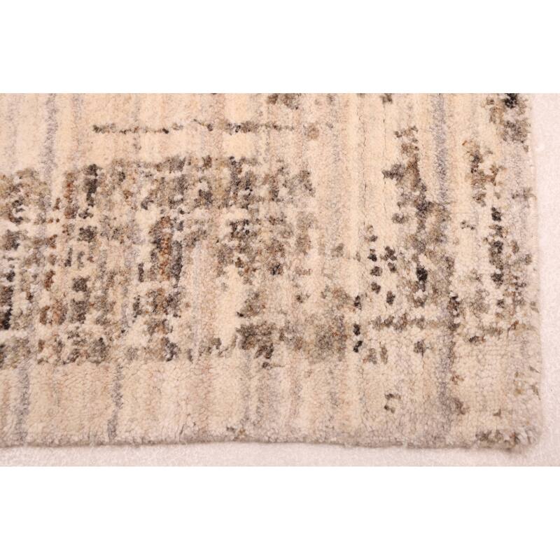 ECARPETGALLERY Hand Loomed Elysian Ivory Wool Rug - 5'3 x 7'5
