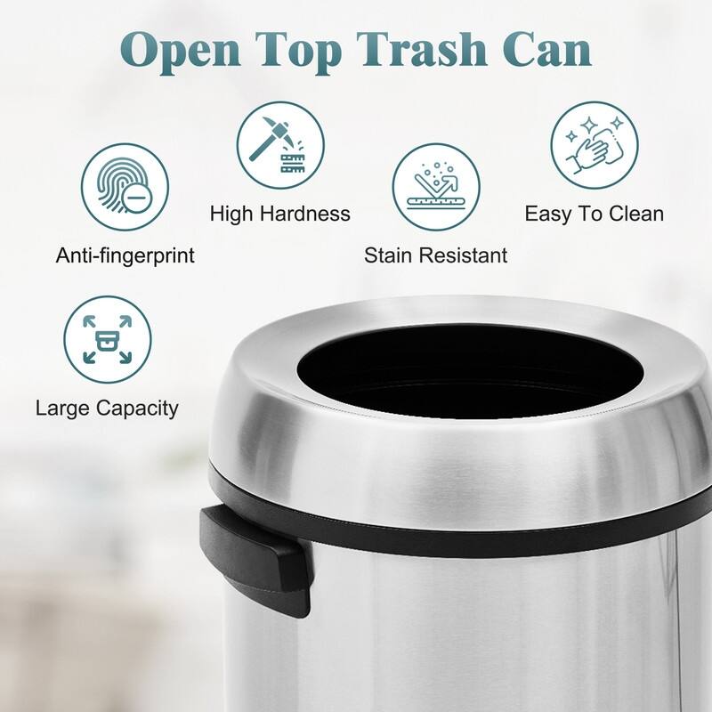 17 Gallon Round Open Top Trash Can