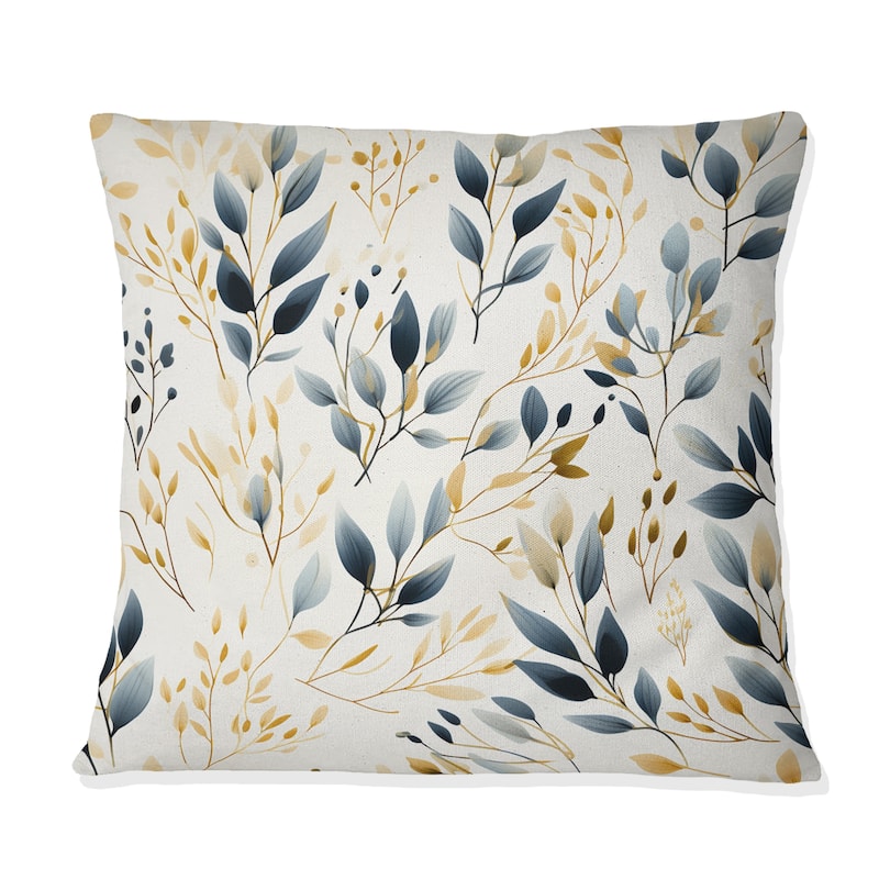 Designart "Minimalist Leaves I" Plants Printed Throw Pillow