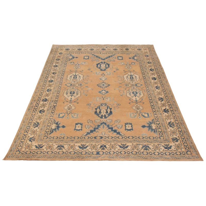 ECARPETGALLERY Hand-knotted Finest Ghazni Tan Wool Rug - 7'2 x 10'2