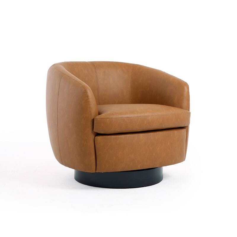 Upholstered Swivel Barrel Chair Set of 2