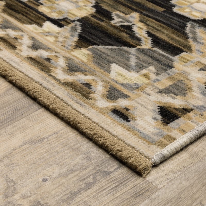 Adelaide Old World Medallions Brown/ Grey Wool Blend Area Rug-